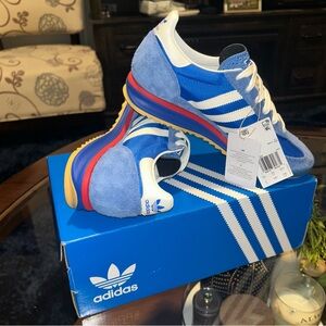 New Adidas Blue and White Athletic Shoes